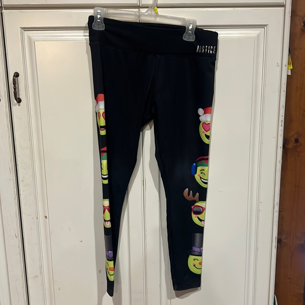 Justice Christmas Emoji leggings !!!!! Kids size 14
